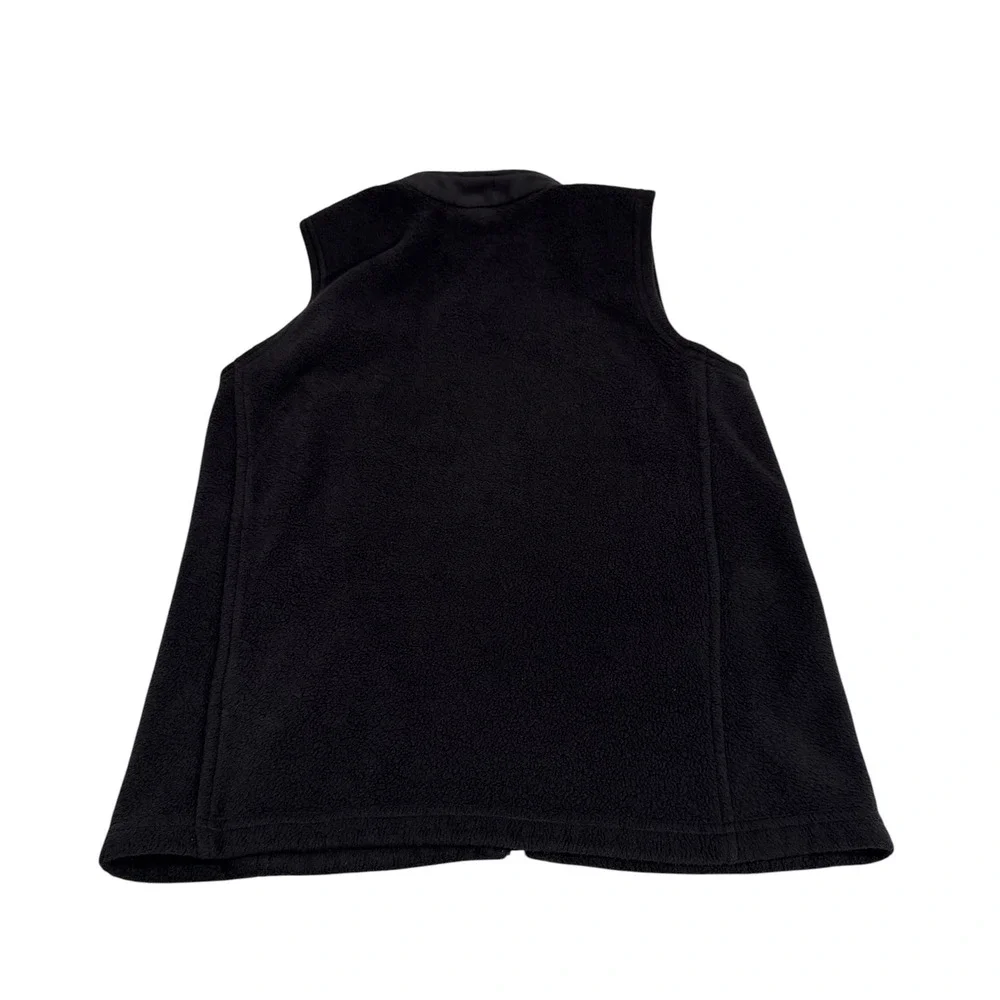 Columbia Boys Benton Springs‎ Fleece Vest Black Full Zip Mock Neck Size Large